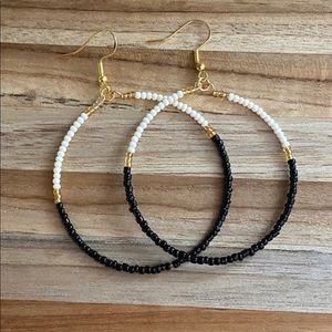 Handmade Beaded Hoop Earrings